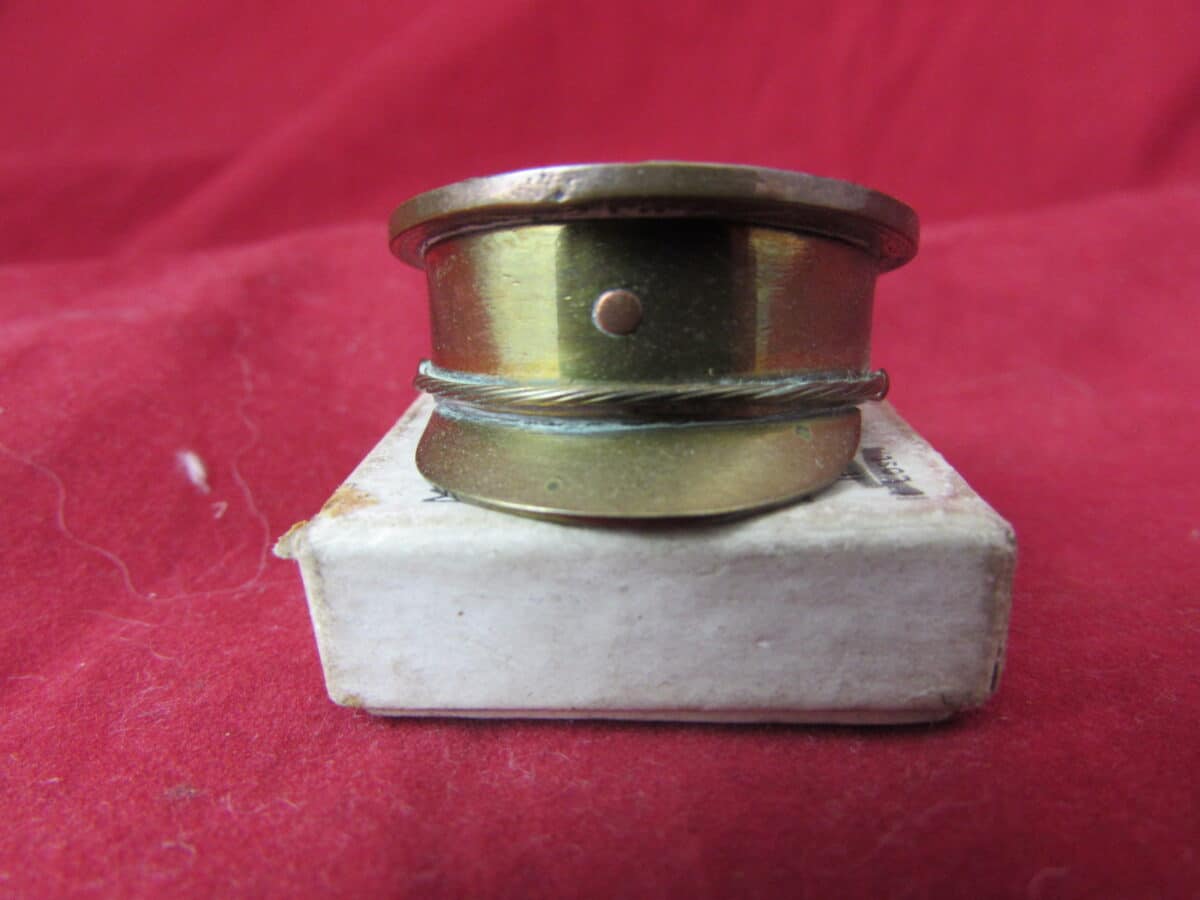 WW1 Trench Art British Officer's Peaked Cap – Handmade Brass Miniature with King George V Penny