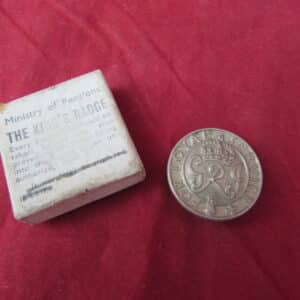 Original Boxed WWII Ministry of Pensions King's Badge "For Loyal Service" – King George VI – National & War Service