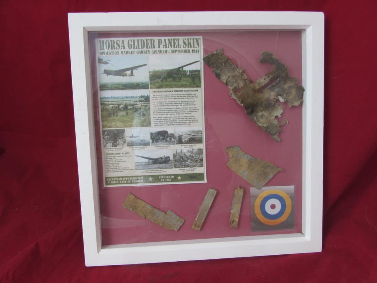 Original Airspeed Horsa Glider Airframe Fragments – Operation Market Garden, Arnhem 1944 – Framed Display