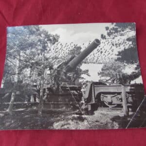 Original WWII British Military Intelligence Photograph – Captured German 38cm Railway Gun – Intelligence Reference No. 89984 – 7 x 5 Inches