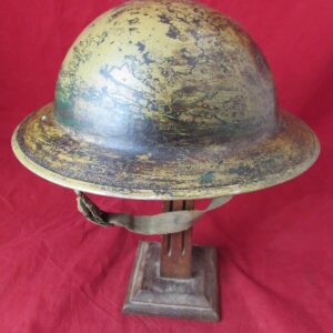 WW1 British Helmet Shell – WW2 North Africa / Middle East Re-Issue – Desert Paint – Relic Condition