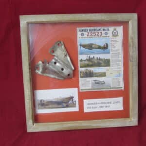 Framed Original Hawker Hurricane Airframe Relic Genuine Airframe Section from Hurricane Mk IIA Z2523 Battle of Britain Era – No. 302 (Polish) Squadron RAF