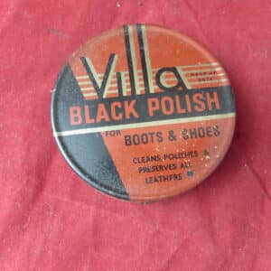 Original WWII British Army "VILLA" Black Boot Polish Tin Authentic Wartime Kit Pack Filler An Essential Piece of the British Soldier's Equipment