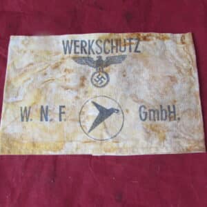 WWII German WNF Werkschutz Armband – Wiener Neustädter Flugzeugwerke – Messerschmitt Aircraft Factory Security