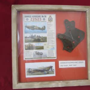Framed Original Hawker Hurricane Airframe Relic Genuine Airframe Section from Hurricane Mk IIA Z2523 Battle of Britain Era – No. 302 (Polish) Squadron RAF