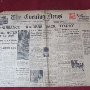 Evening News Newspaper – 27th August 1940 – Battle of Britain – Original WWII Newspaper